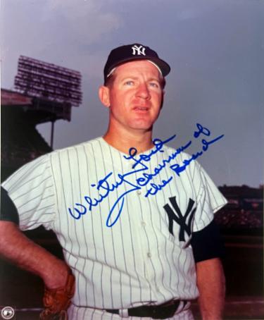 Whitey Ford signed New York Yankees MLB Licensed 8x10 Photo Chairman of the Board imperfect- Tuff Stuff COA/Show Ticket