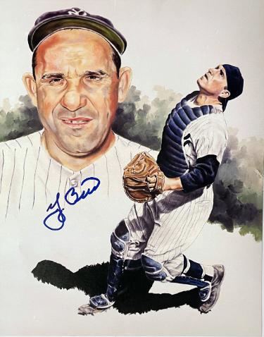 Yogi Berra signed New York Yankees 8x10 Photo- COA/CSA Show Ticket