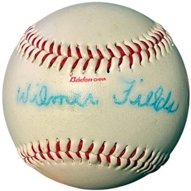 Wilmer Fields signed Baden Negro League Museum Logo Baseball faded/bleeding as shown- faded/bleed- COA (Homestead Grays)