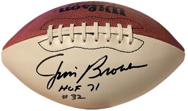 Jim Brown signed Official Wilson NFL WP Football HOF 71- Rozelle- Beckett Review(Cleveland Browns/HOF/3X MVP)