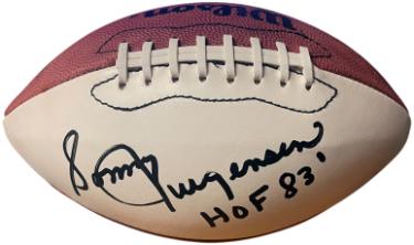 Sonny Jurgensen signed Official Wilson NFL White Panel Leather Football- Pete Rozelle- HOF 83- Beckett Review (Washington)