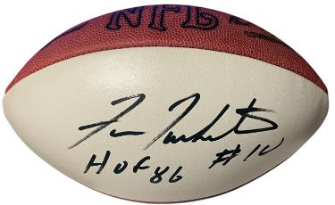 Fran Tarkenton signed OFC Wilson NFL WP Leather Football HOF 86, #10  Beckett (Vikings/HOF/MVP/9X PB)