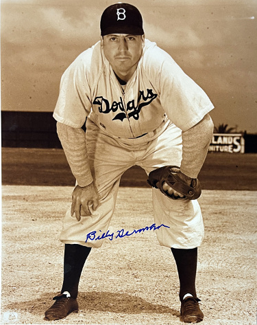 Billy Herman signed Brooklyn Dodgers MLB Licensed Sepia Tone 8x10 Photo- COA (HOF)