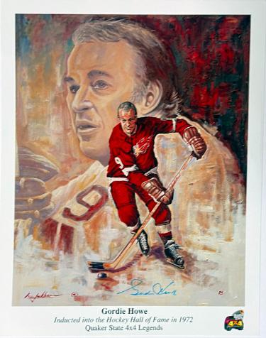 Gordie Howe signed 1995 Detroit Red Wings 9.5x11 Lithograph (Quaker State Promo)- COA Gordie Howe signed 1995 Detroit Red Wings 9.5x11 Lithograph (Quaker State Promo)- COA