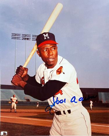 Hank Aaron signed Milwaukee Braves MLB Licensed Vintage 8x10 Photo imperfect- Tuff Stuff COA Hank Aaron signed Milwaukee Braves MLB Licensed Vintage 8x10 Photo imperfect- Tuff Stuff COA