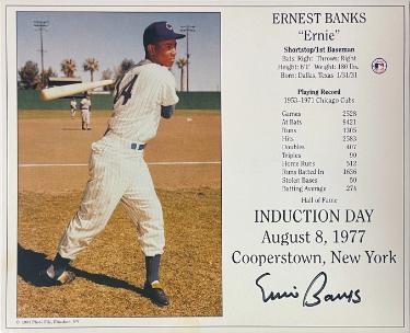 Ernie Banks signed Chicago Cubs MLB Licensed Hall of Fame Induction Day 8x10 Photo/Card- COA/Show Ticket Ernie Banks signed Chicago Cubs MLB Licensed Hall of Fame Induction Day 8x10 Photo/Card- COA/Show Ticket