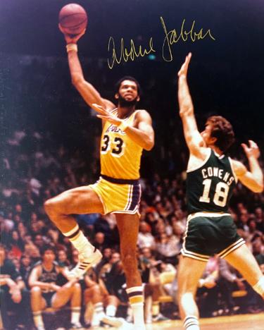 Kareem Abdul-Jabbar signed Los Angeles Lakers 8x10 Photo- Tuff Stuff COA (HOF)