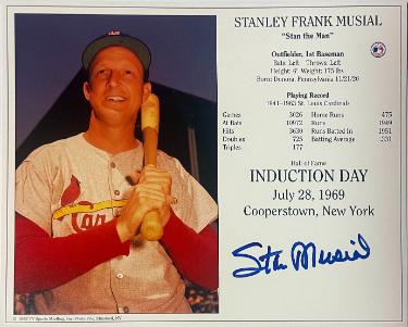 Stan Musial signed St. Louis Cardinals MLB Licensed Hall of Fame Induction Day 8x10 Photo/Card- Tuff Stuff COA/Show Ticket Stan Musial signed St. Louis Cardinals MLB Licensed Hall of Fame Induction Day 8x10 Photo/Card- Tuff Stuff COA/Show Ticket