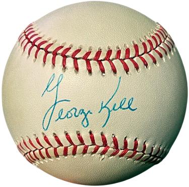 George Kell signed ROAL Rawlings Official American League Baseball minor tone- COA (Detroit Tigers/HOF)