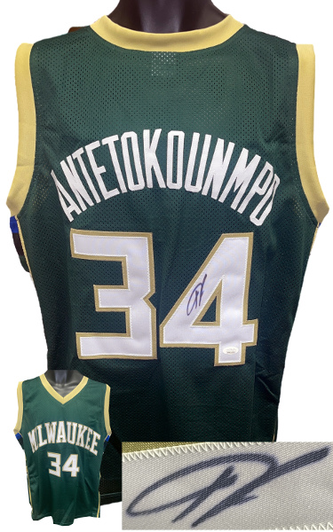 Giannis Antetokounmpo signed Milwaukee Green Custom Stitched Pro Style Basketball Jersey XL- JSA #WPP316168 (Greek Freak)