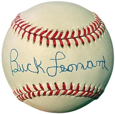 Buck Leonard signed Official ROAL Rawlings American League Baseball- Beckett Review (Homestead Grays/Negro League)