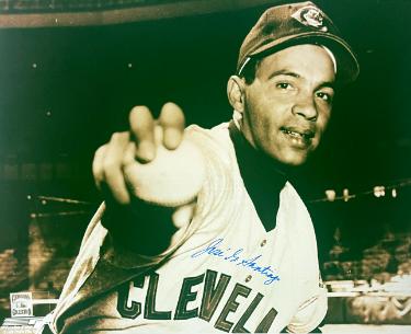 Carlos "Jose" G Santiago signed this Cleveland Vintage Sepia Tone 8x10 Photo imperfect- COA