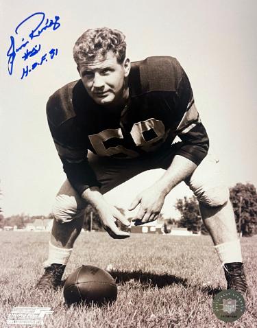 Jim Ringo signed Green Bay Packers Vintage B&W 8x10 Photo HOF 81 imperfect- COA