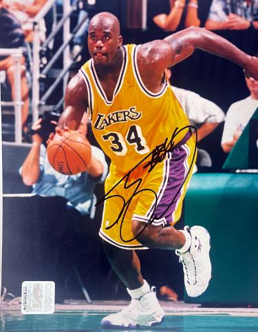 Shaquille O'Neal signed Los Angeles Lakers NBA Licensed 8x10 Photo imperfect- COA (HOF)