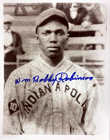 William Bobby Robinson signed Indianapolis ABCs Vintage B&W 8x10 Photo imperfect- CSA COA/Show Ticket