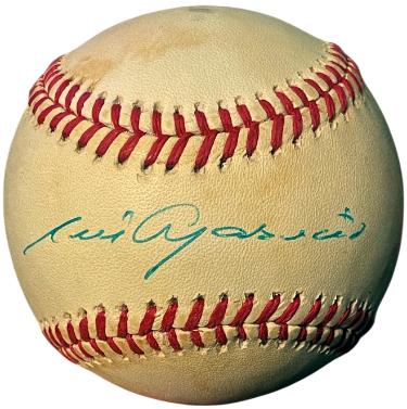Luis Aparicio signed ROAL Rawlings Official American League Baseball toned- COA ((White Sox/Orioles/Red Sox)