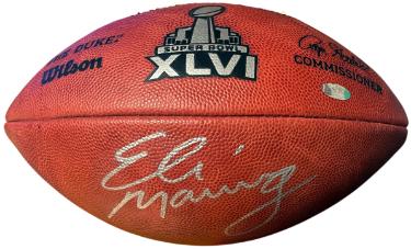 Eli Manning signed Official NFL New Duke Super Bowl XLVI Logo Leather Football- Steiner Hologram/COA (New York Giants/MVP)