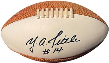 YA (Y.A.) Tittle signed Hard Plastic Mini Football #14 (5.5 inch)- COA (New York Giants/HOF)