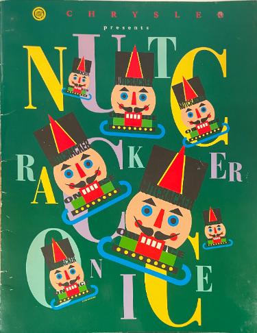 1995 Nutcracker on Ice Skating Program signed by 4 skaters-Peggy Fleming/Nicole Bobek/Todd Eldredge/Brian Orser- COA