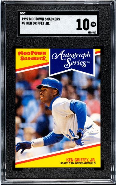 Ken Griffey, Jr. 1992 Mootown Snackers Autograph Series Card #7- SGC Graded 10 Gem Mint (Seattle Mariners/HOF/VERY RARE 10)
