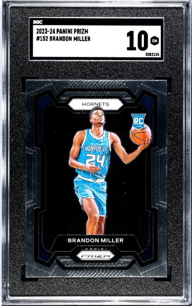 Brandon Miller 2023-24 Panini Prizm Rookie Card (RC) #152- SGC Graded 10 Gem Mint (Charlotte Hornets)