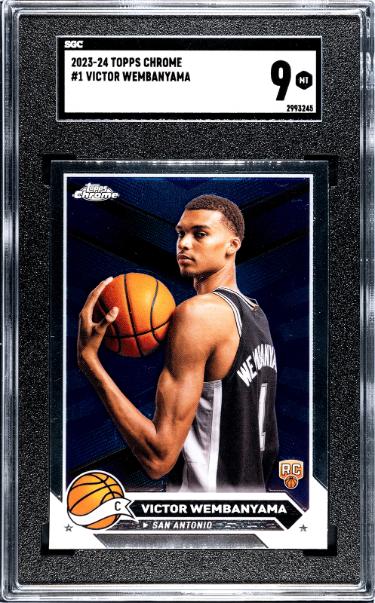 Victor Wembanyama 2023-24 Topps Chrome Rookie Card (RC) #1- SGC Graded 9 Mint (San Antonio Spurs)