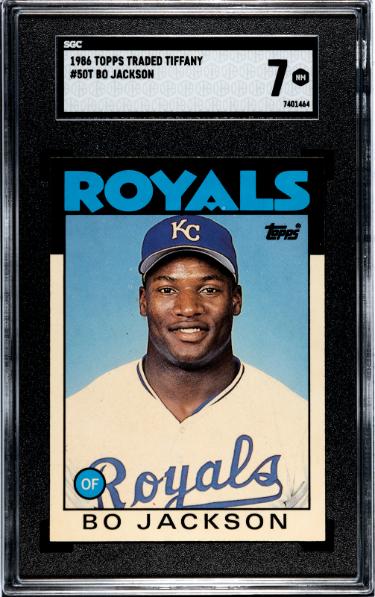 Bo Jackson 1986 Topps Traded Tiffany Rookie Card (RC) #50T- SGC Graded 7 NM (Kansas City Royals)