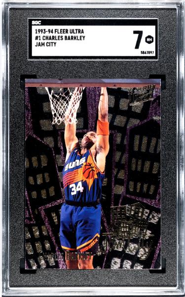 Charles Barkley 1993-94 Fleer Ultra Jam City Card #1- SGC Graded 7 NM (Phoenix Suns)