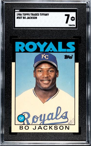 Bo Jackson 1986 Topps Traded Tiffany Rookie Card (RC) #50T- SGC Graded 7 NM (Kansas City Royals)