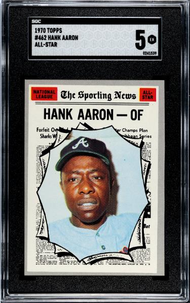 Hank Aaron 1970 Topps Sporting News All-Star Card #462- SGC Graded 5 EX (Atlanta Braves/HOF)