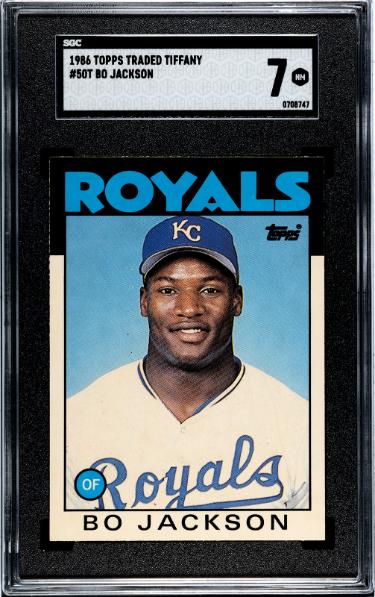 Bo Jackson 1986 Topps Traded Tiffany Rookie Card (RC) #50T- SGC Graded 7 NM (Kansas City Royals)