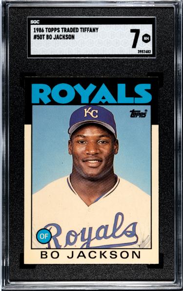Bo Jackson 1986 Topps Traded Tiffany Rookie Card (RC) #50T- SGC Graded 7 NM (Kansas City Royals)