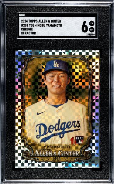 Yoshinobu Yamamoto 2024 Topps Allen Ginter Chrome Xfractor Card #201- SGC Graded 6 EX-NM (Los Angeles Dodgers)