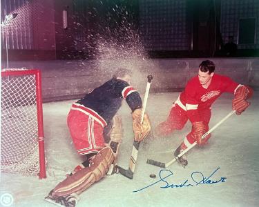 Gordie Howe signed Detroit Red Wings NHL Licensed 8x10 Photo imperfect- Ken Goldin, The Score Board, Inc COA
