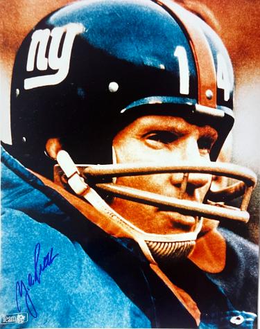 YA (Y.A.) Tittle signed New York Giants Color 8x10 Photo imperfect- COA/CSA Show Ticket