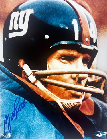 YA (Y.A.) Tittle signed New York Giants Color 8x10 Photo imperfect- COA/CSA Show Ticket