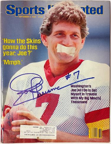 Joe Theismann signed Sports Illustrated Full Magazine September 3, 1984- Tuff Stuff COA (Washington