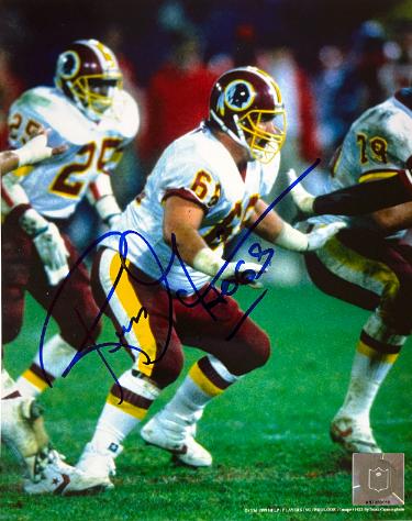 Russ Grimm signed Washington NFL Licensed 8x10 Photo HOGS imperfect- COA/CSA Show Ticket
