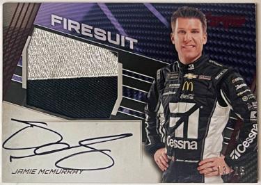 Jamie McMurray signed 2017 Panini Torque Firesuit On Card Auto /25- #JFS-JM
