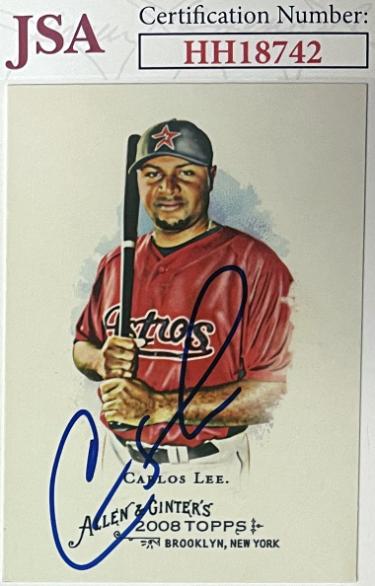 Carlos Lee signed 2008 Topps Allen and Ginter Houston Astros On Card Auto #210- JSA #HH18742 (Houston Astros)
