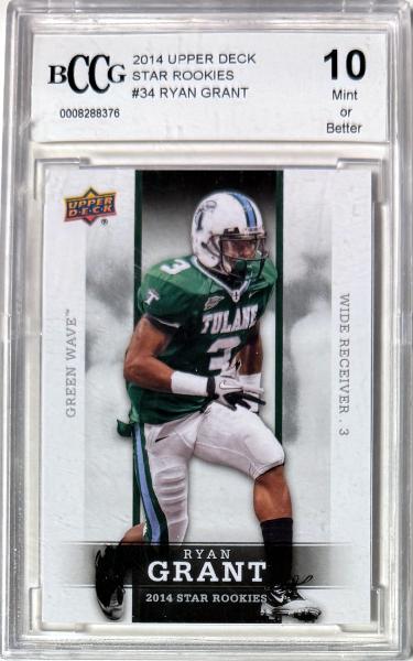 Ryan Grant 2014 Upper Deck Star Rookies Card #34- BCCG Graded 10 Mint or Better (Tulane/New York Giants/Green Bay Packers)