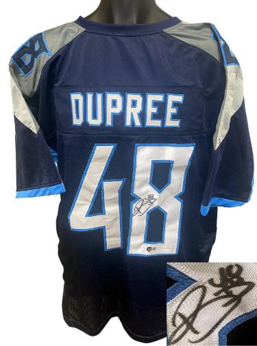 Bud Dupree signed Tennessee Navy Custom Stitched Pro Style Football Jersey #48 XL- Beckett Witnessed