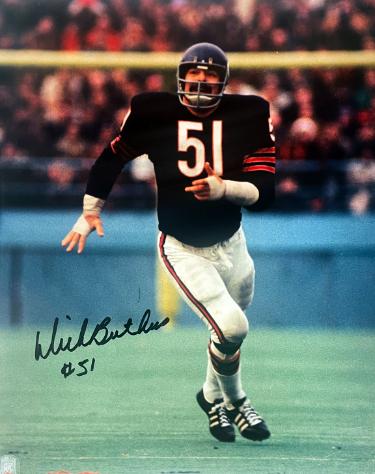 Dick Butkus signed Chicago Bears NFL Licensed 8x10 Photo #51 imperfect- Tuff Stuff LOA/Show Ticket (HOF)