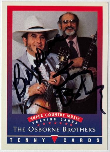Bobby & Sonny Osbrone Brothers Dual Signed 1992 Tenny Cards  COA (Rocky Top/Bluegrass/Country Music)