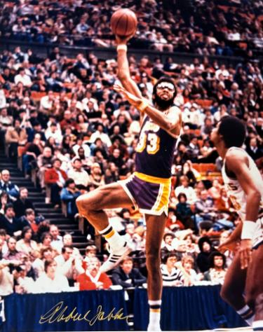 Kareem Abdul-Jabbar signed Los Angeles Lakers 8x10 Photo imperfect- COA (HOF)