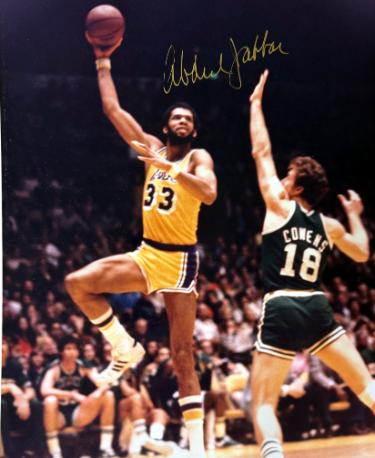 Kareem Abdul-Jabbar signed Los Angeles Lakers 8x10 Photo imperfect- COA (HOF)