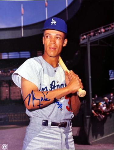 Maury Wills signed Los Angeles Dodgers MLB Licensed 8x10 Photo #30- Tuff Stuff COA/Show Ticket