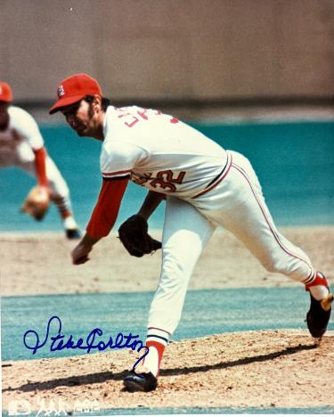 Steve Carlton signed St. Louis Cardinals MLB Licensed 8x10 Photo- Tuff Stuff COA (HOF)