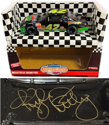 Kyle Petty signed 1992 Mello Yellow Pontiac Grand Prix #42 Ertl American Muscle 1:18 Scale Die-Cast Car - COA/Photo/Ticket