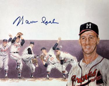 Warren Spahn signed Milwaukee Braves 8x10 Photo- COA (HOF)